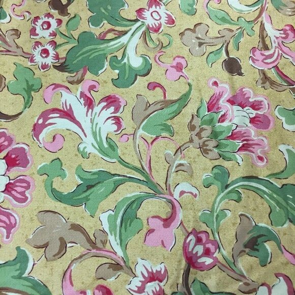 Richloom Platinum Collection Fabric 2 Yards 55W Gold Floral Scroll 23 Repeat VTG - Picture 5 of 9